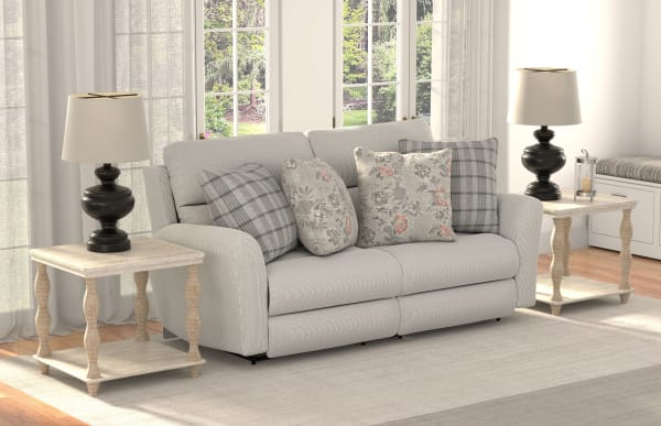 Chappy - Power Lay Flat Reclining Sofa - Pebble