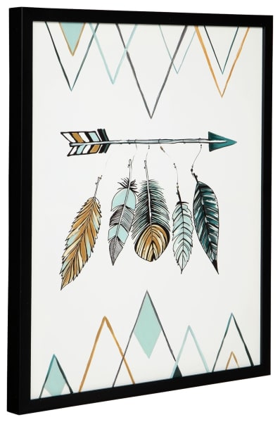 Adaley - Teal / White / Gray - Wall Art