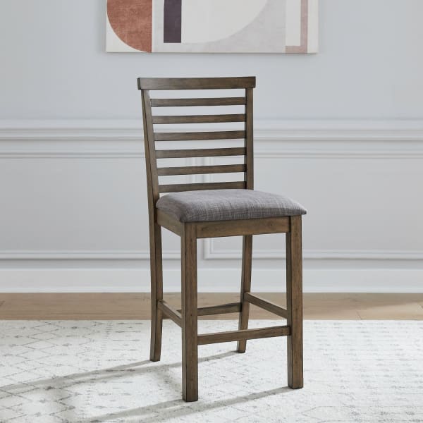 Brook Bay - Upholstered Ladder Back Counter Chair (RTA) - Brown