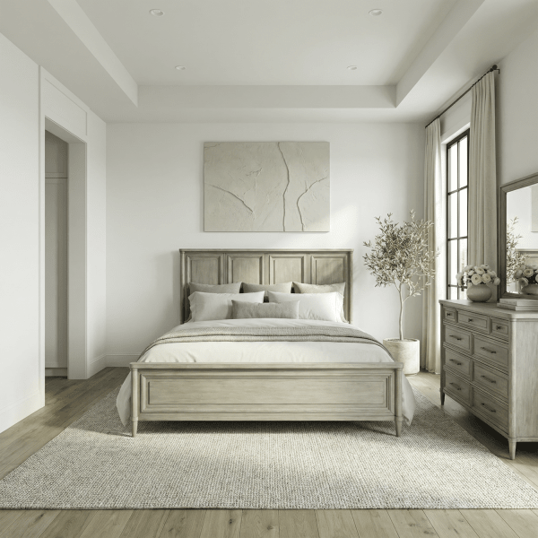 Rochelle Park - 3 Piece Bedroom Set (California King Panel Bed, Dresser & Mirror) - Smokey Taupe
