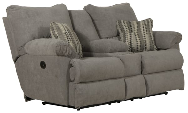 Sadler - Power Lay Flat Reclining Console Loveseat - Mica