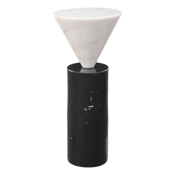Top Hat - Marble Drink Table - White & Black
