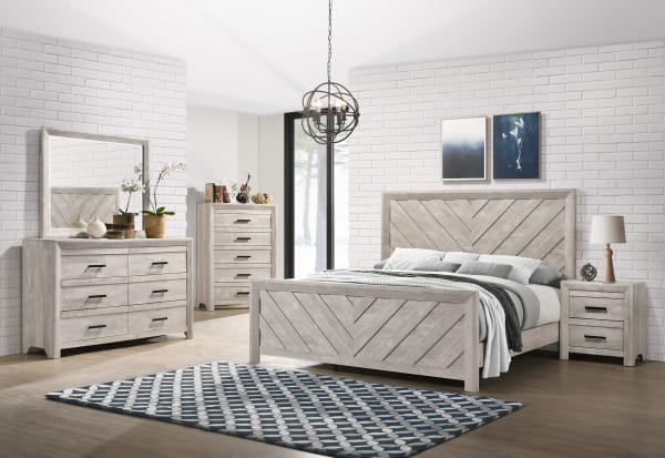 Ellen - Twin Panel 5 Piece Bedroom Set - White