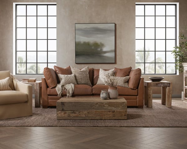 Audrey - Leather Sofa - Lush Brown