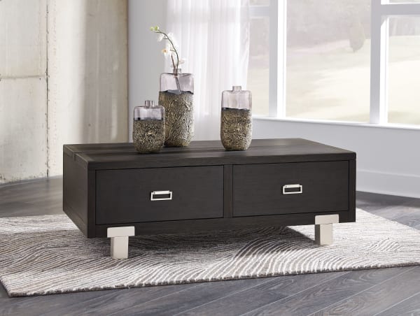 Chisago - Black / Silver - Lift Top Cocktail Table