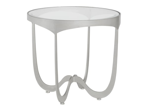 Metal Designs - Sophie Round End Table - Pearl Silver
