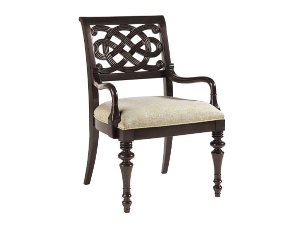 Royal Kahala - Molokai Arm Chair - Dark Brown / Beige