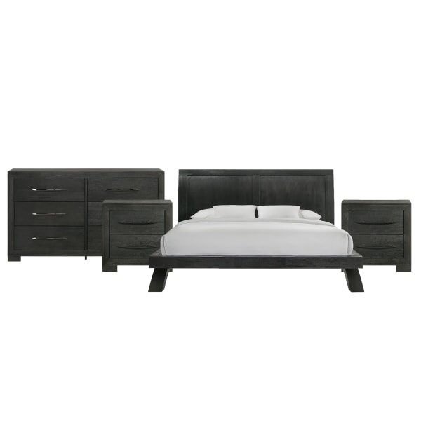 Allan - King 4 Piece Bedroom Set - Black