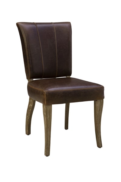 Beale - Leather Side Chair - Dark Brown