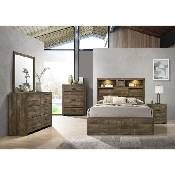 Bailey - Twin Panel 3 Piece Bedroom Set With Bluetooth - Walnut