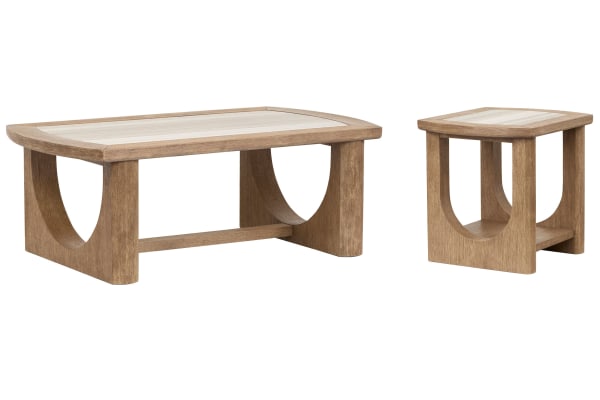 Bradford - Rectangular Cocktail Table With End Table - Riverbed Beige