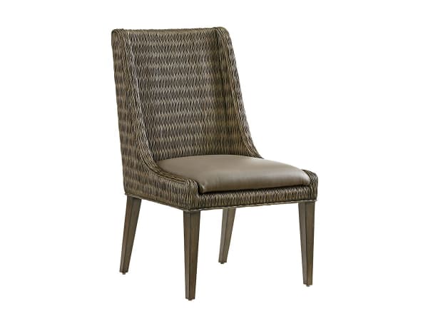 Cypress Point - Brandon Woven Side Chair - Dark Brown