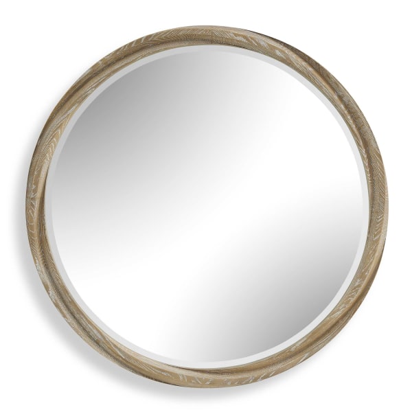 Landry - Round Mirror - Light Wood