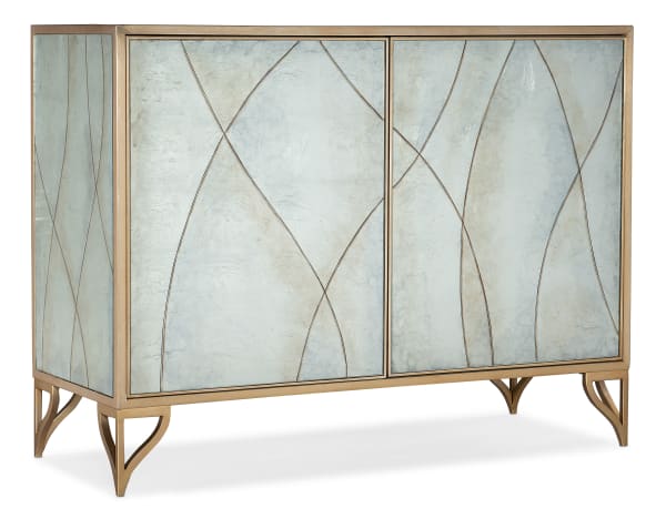 Melange - Joannie 2-Door Chest - Light Blue / Gold
