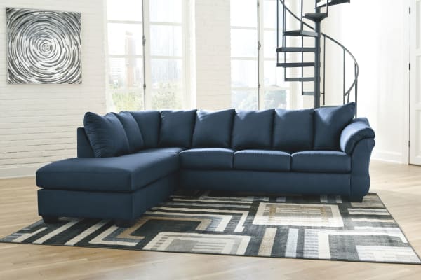 Darcy - Blue - Left Arm Facing Corner Chaise, Right Arm Facing Sofa Sectional