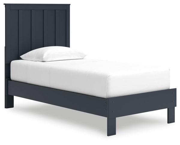 Simmenfort - Navy Blue - Twin Platform Bed With Panel Headboard