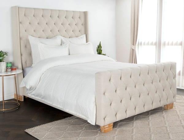 Karina - 3 Piece King Duvet Set - Ivory Gray