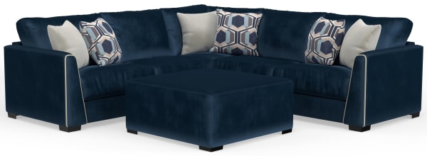 Jetson - 3 Piece Sectional With Comfort Coil Seat Cushions, 6 Included Accent Pillows & Cocktail Ottoman - Nile