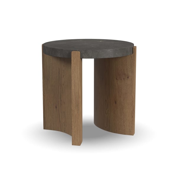 Eclipse - Round End Table - Light Brown / Dark Gray