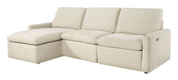 Hartsdale - Linen - Left Arm Facing Reclining Sofa Chaise 3 Pc Sectional