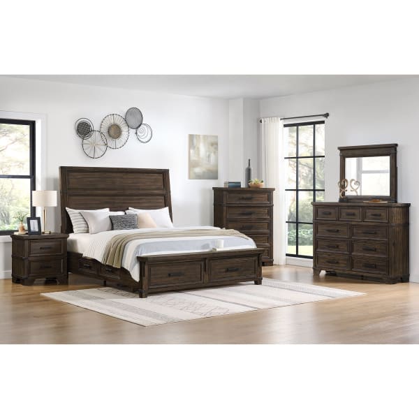Colorado City - King Storage 5 Piece Bedroom Set - Charcoal