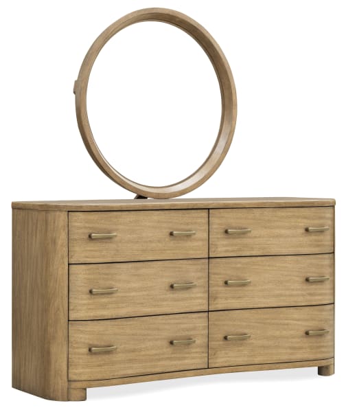 Leeza - Double Drawer Dresser With Mirror - Brown