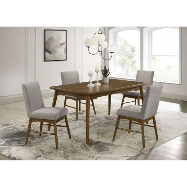 Malibu - 5 Piece Standard Height Dining Set (Rectangular Table And Four Chairs)- Walnut