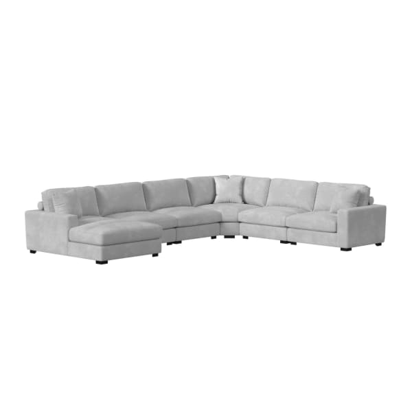 Arizona - Modular 6 Piece Sectional Set with LHF Chaise - Steno Stone