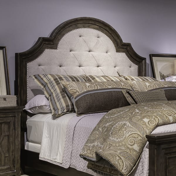 Paradise Valley - Queen Upholstered Arched Panel Headboard - Dark Brown