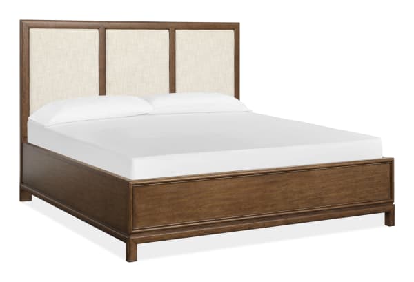 Ridgefield - King Upholstered Panel Bed - Russet