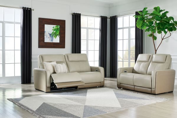 Battleville - Almond - 2 Pc. - Power Reclining Sofa, Loveseat