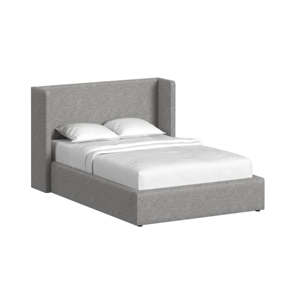 Angeline - Complete Full Non-Storage Bed - Gray Fabric