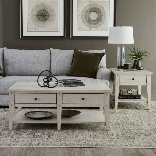 Lake House - 3 Piece Set (1-Cocktail 2-End Tables) - White