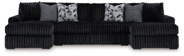 Midnight-Madness - Onyx - 3-Piece Sectional With Laf And Raf Corner Chaises