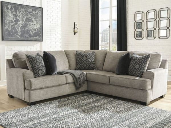 Bovarian - Stone - Left Arm Facing Sofa With Corner Wedge 2 Pc Sectional