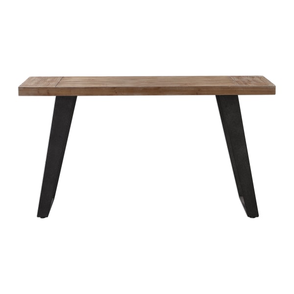 Freddy - Weathered Console Table - Light Brown & Black
