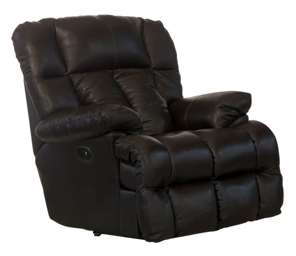 Victor - Leather Power Lay Flat Chaise Recliner - Dark Brown