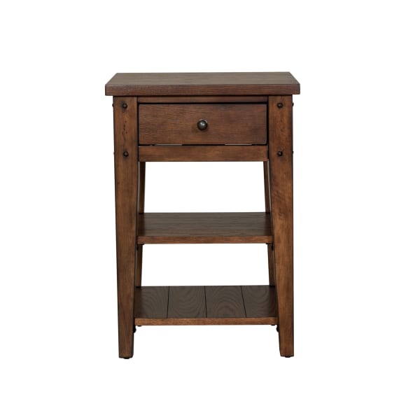 Lake House - Chair Side Table - Rustic Brown