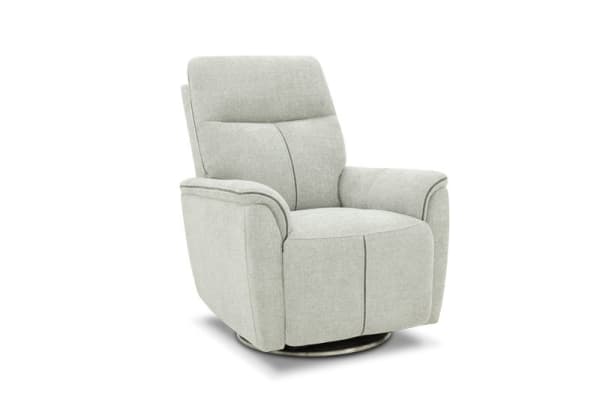 Mable - Triple Power Swivel Recliner With Headrest & Lumbar System - Dove / Pewter