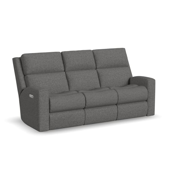 Score - Power Reclining Sofa With Power Headrests & Lumbar - Dark Gray