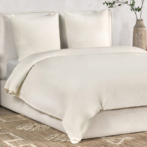 Paloma - King Hemp Duvet Collection - Ivory/White