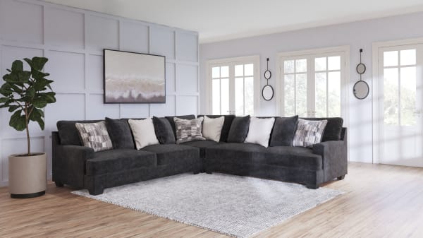 Lavernett - Charcoal - Corner Sofa 3 Pc Sectional