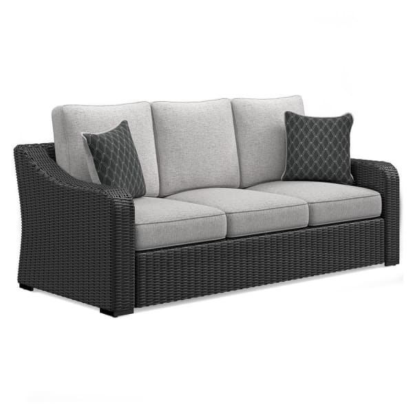 Beachcroft - Black / Light Gray - Sofa With Cushion