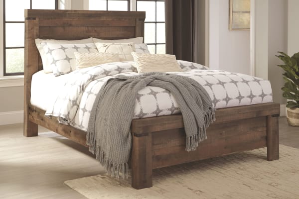 Trinell - Brown - Queen Panel Bed - Chunky Style