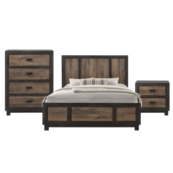 Harlington - King Panel 3 Piece Bedroom Set - Dark Chocolate