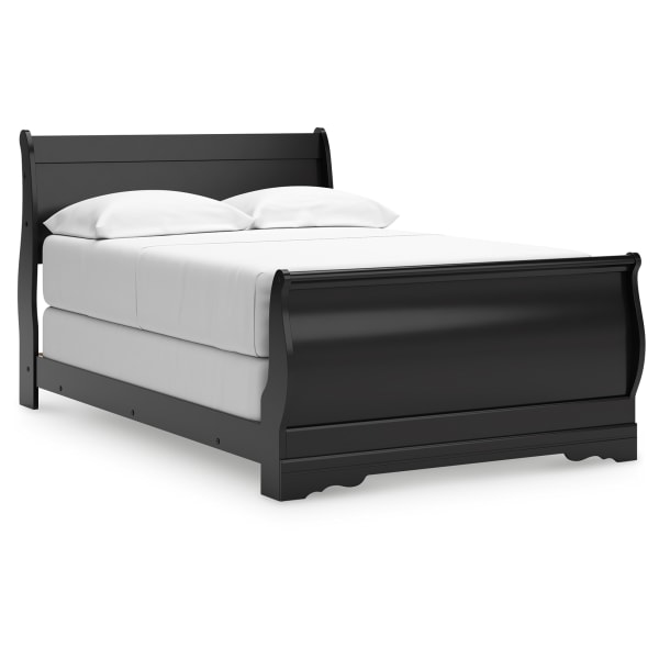 Huey Vineyard - Full Sleigh Bed - Black