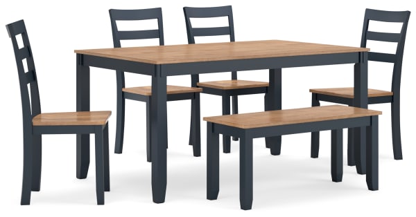 Gesthaven - Dining Room Table Set (Set of 6) - Natural / Blue