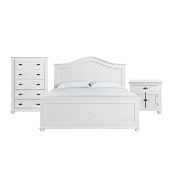 Kona - King Panel 3 Piece Bedroom Set - White