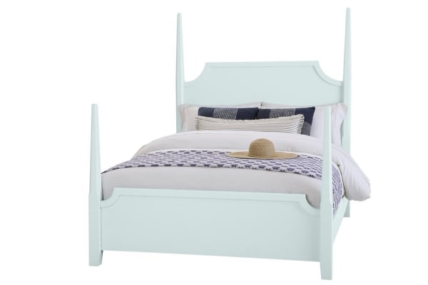Tide & Timber - King - Pencil Post Bed - Blue Maple