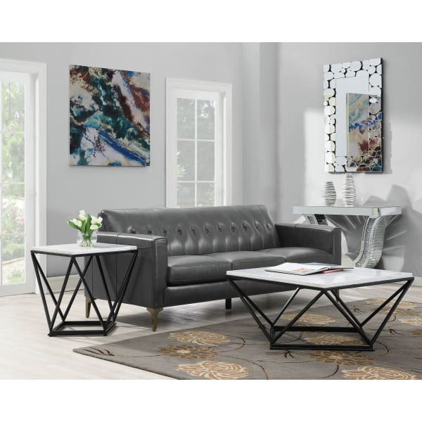 Riko - 2 Piece Occasional Table Set, Coffee Table & End Table - Black